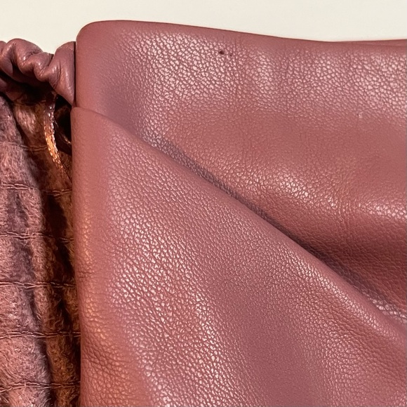 Zara Pink Faux Leather Puff Sleeve Crop Top in Marsala Pink - Picture 5 of 8